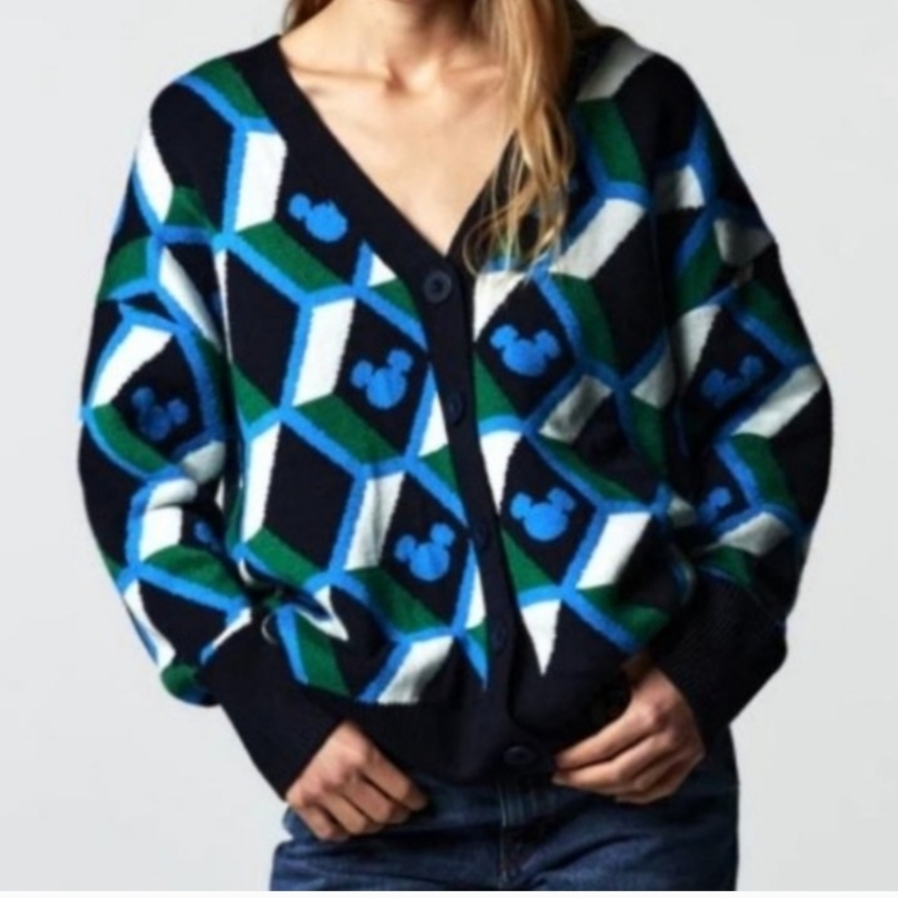 Zara × Disney Mickey Mouse Knit Cardigan Sweater